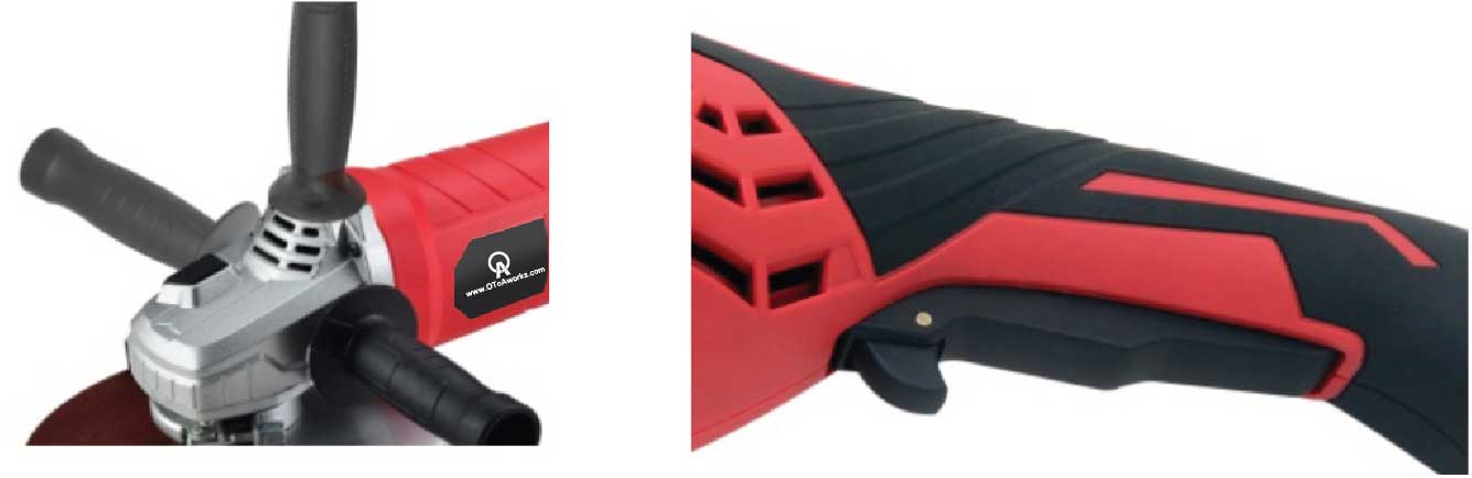 Angle Grinder With Powerful Motor Rotating Rear Handle